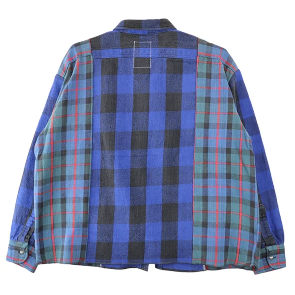 Readymade Blue Flannel Shirt Back Side