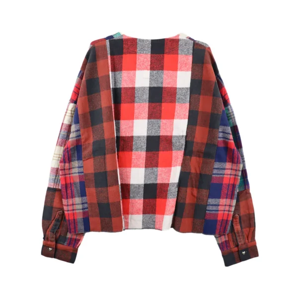 Readymade African Lace-Up Check Shirt Back Side