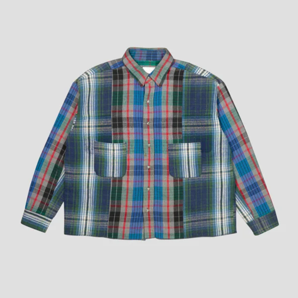 Readymade Blue Flannel Check Shirt Front Side