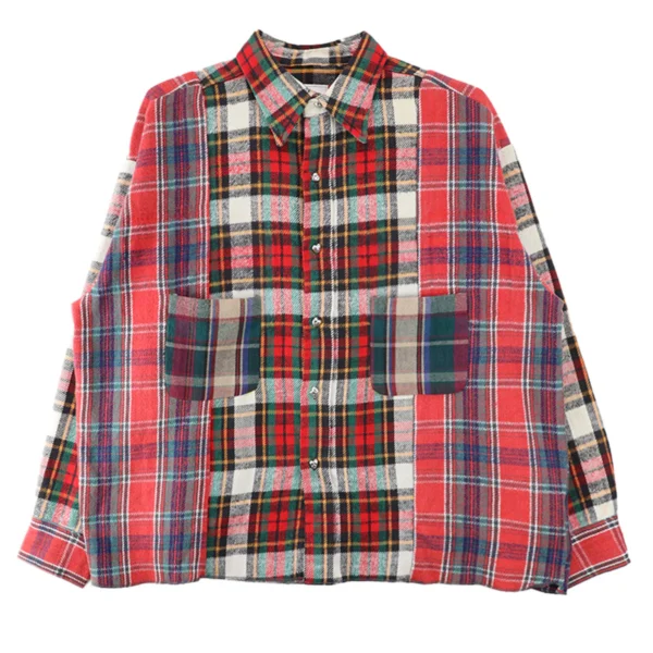 Readymade Flannel Check Shirt Red Front Look