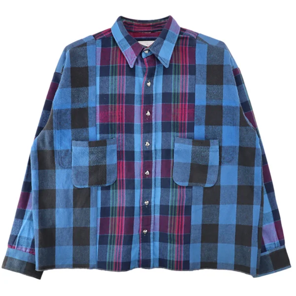 Readymade Frannel Shirt Blue Front Side