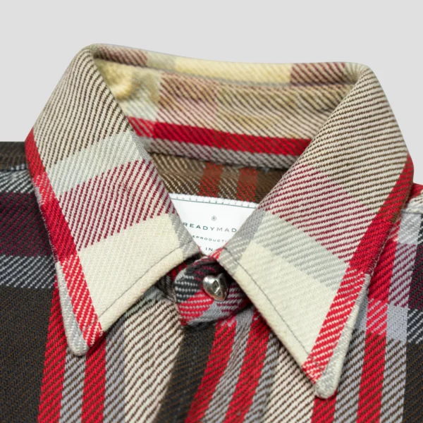 Readymade Red Check Flannel Shirt Neck View