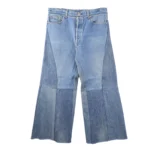 Readymade Wide Flare Denim Blue Jeans Front Side