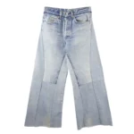 Readymade Wide Flare Denim Jeans Blue Front Side
