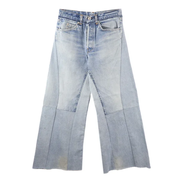 Readymade Wide Flare Denim Jeans Blue Front Side