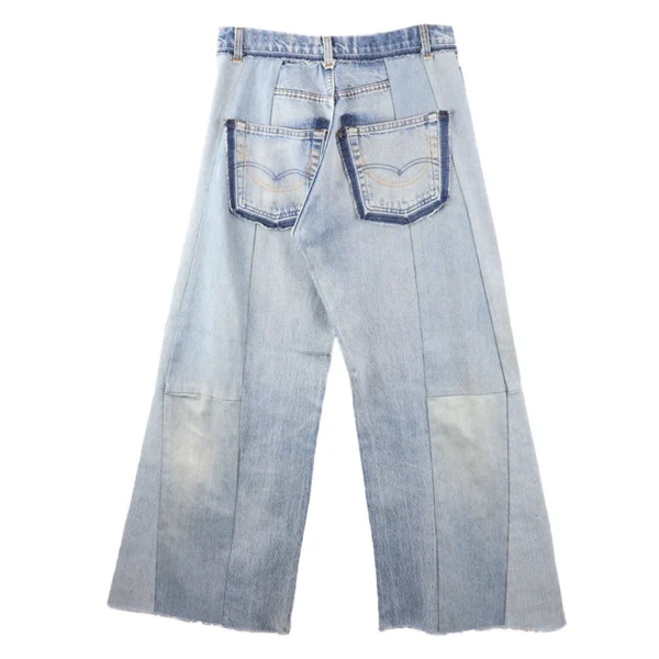 Readymade Wide Flare Denim Jeans Blue Back Side