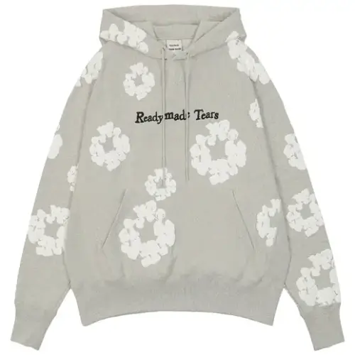 READYMADE x Denim Tears Cotton Wreath Hoodie Grey READYMADE x Denim Tears Cotton Wreath Hoodie Grey Front Side