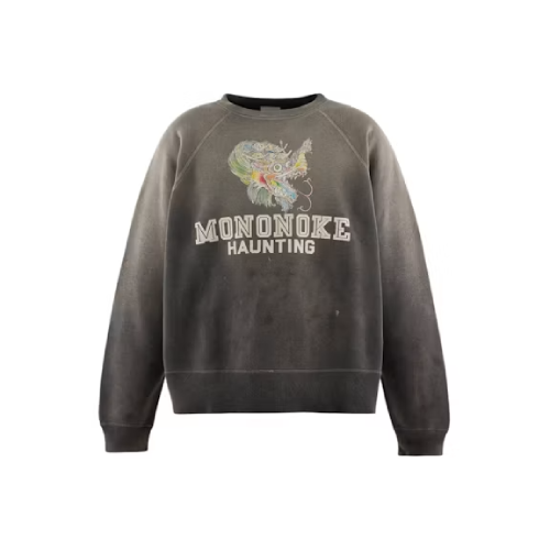 READYMADE x Takashi Murakami Mononoke Crewneck Sweatshirt Faded Black READYMADE x Takashi Murakami Mononoke Crewneck Sweatshirt Faded Black Front Look